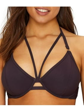 UK 34FF Miss Mandalay NAVY Icon Halter Bikini Swim Top US 34H